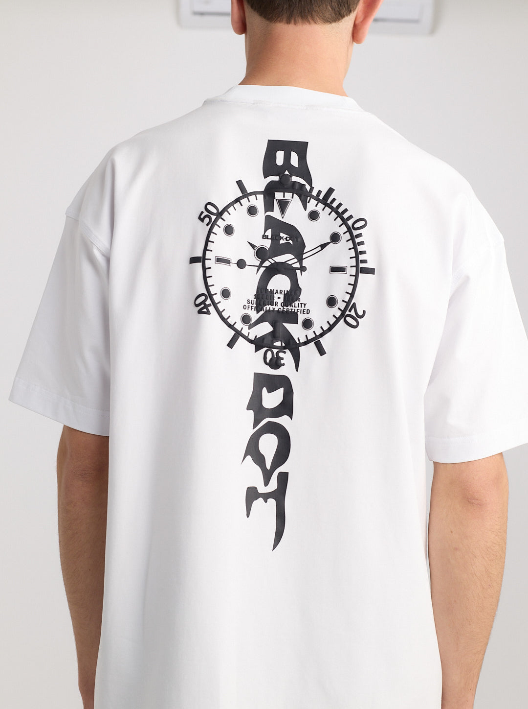 T-SHIRT BLACK DOT - DIVE WATCH BACK PRINT - אופנת גברים